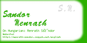 sandor menrath business card